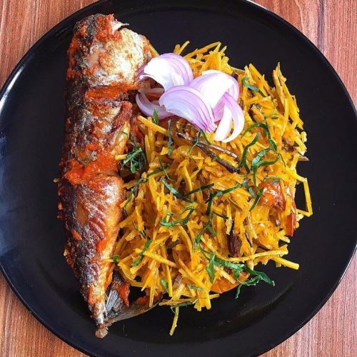 Abacha Ugba and Fish